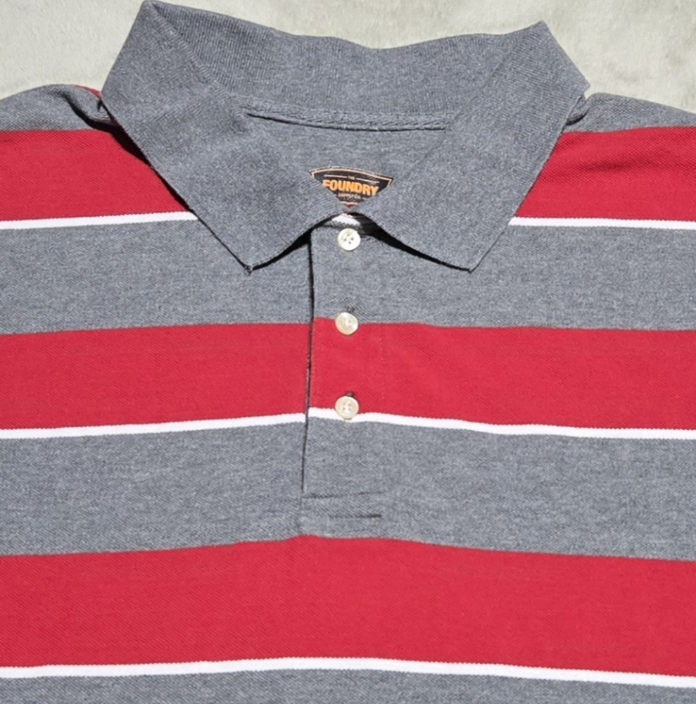 The Foundry Supply Co. Men's Rugby Polo Shirt Sz 4XLT Big And Tall Colorblock